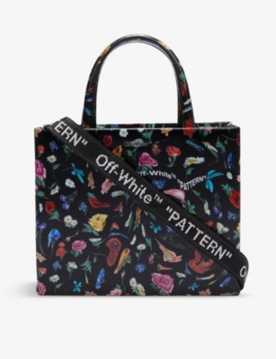 OFF-WHITE C/O VIRGIL ABLOH - Floral-print leather mini tote bag