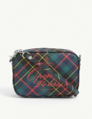 Vivienne Westwood Derby Open 24-hours-print Faux-leather Camera Bag In Open  24h/hunting Tartan | ModeSens
