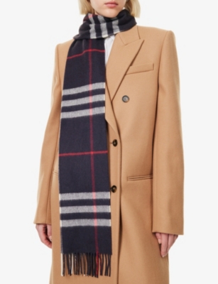 BURBERRY: Giant check cashmere scarf