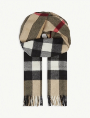 Shop Burberry Womens Beige Womens Archive Beige Mega Checked Cashmere Scarf