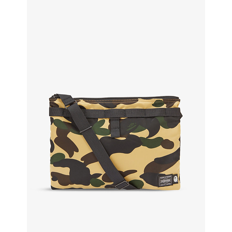 A Bathing Ape Camouflage-print Cross-body Shell Bag In Yellow