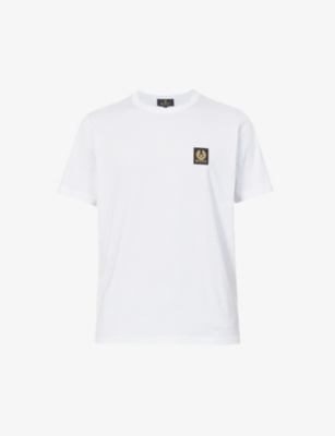 Belstaff Men's White Cotton T Shirt With Logo