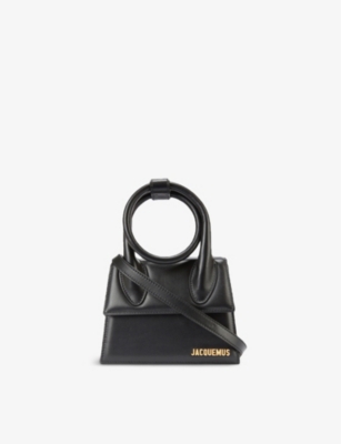 Jacquemus Le Chiquito Noeud Medium Leather Top-handle Bag In Black