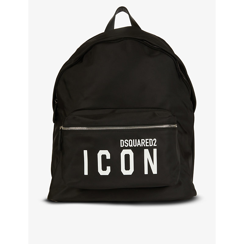 Dsquared2 Acc Icon Logo-print Shell Backpack In Nero Bianco