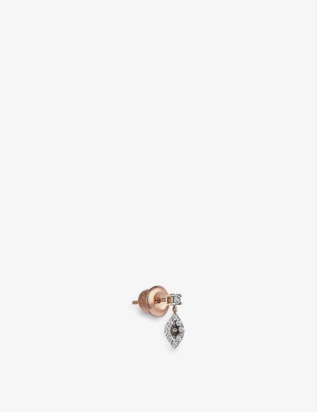 The Alkemistry Kismet By Milka Evil Eye 14ct Rose-gold And 0.08ct Diamond Stud Earring In 14ct Rose Gold
