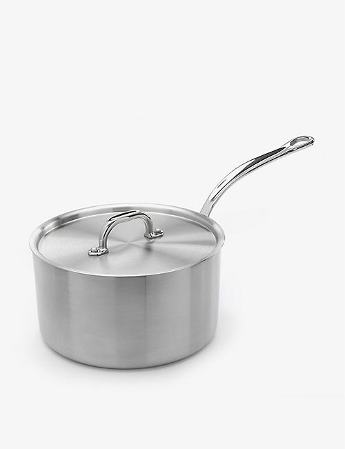 SAMUEL GROVES: 3-ply stainless steel saucepan with lid 20cm