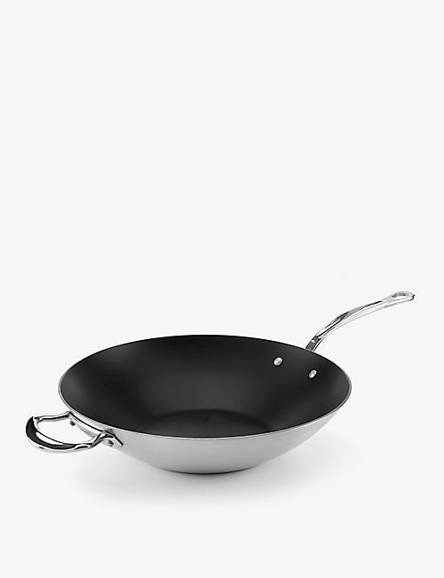 SAMUEL GROVES: Non-stick stainless-steel wok 32cm