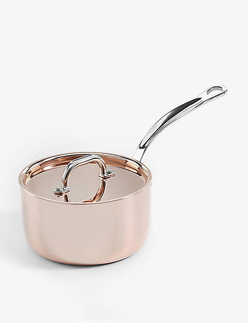 SAMUEL GROVES: Copper Induction chef's saucepan with lid 16cm