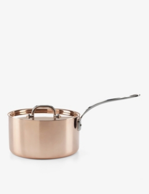 SAMUEL GROVES: Copper Induction chef's saucepan with lid 20cm