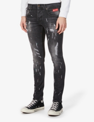 INSIDE OUT DENIM - Paint Splash slim-fit jeans