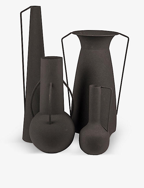POLS POTTEN: Roman powder-coated metal vases set of four