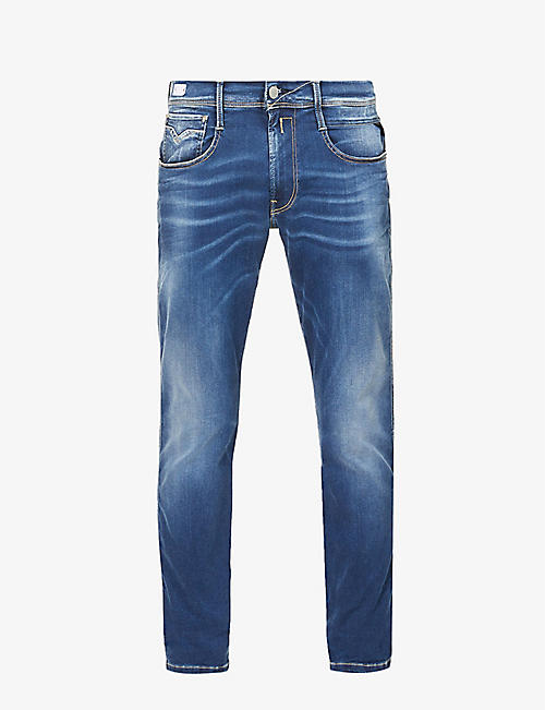 REPLAY: Anbass Re-Used X-Lite slim-fit stretch-denim jeans