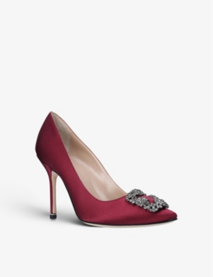 MANOLO BLAHNIK Hangisi 105 crystal-embellished satin courts