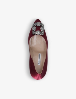 MANOLO BLAHNIK Hangisi 105 crystal-embellished satin courts