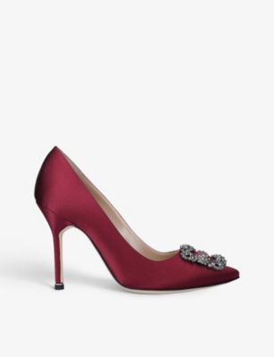 MANOLO BLAHNIK Hangisi 105 crystal-embellished satin courts