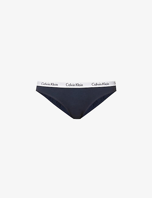 CALVIN KLEIN: Carousel mid-rise stretch-cotton bikini briefs
