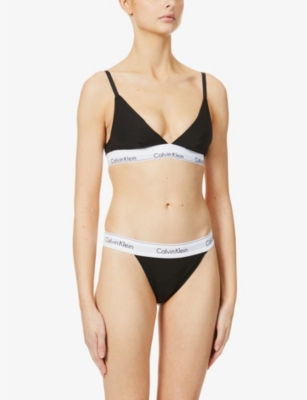 CALVIN KLEIN: Modern Cotton stretch-cotton blend triangle bralette