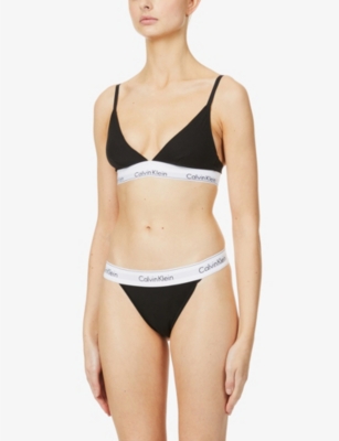 CALVIN KLEIN - Modern Cotton stretch-cotton blend triangle bralette