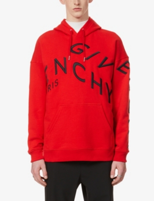 Givenchy Red Big Embroidered Refracted Hoodie