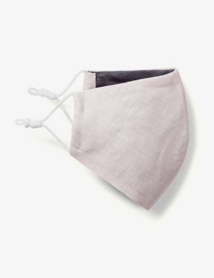 THE WHITE COMPANY THE WHITE COMPANY WOMEN'S PINK REUSABLE SILK-LINED LINEN FACE MASK 43611611