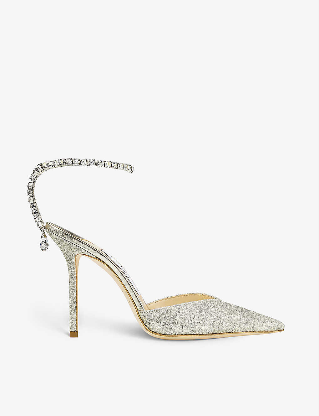 Jimmy Choo Saeda Heeled Suede Courts In Silver