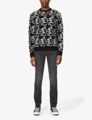 Paige Lennox Slim-fit Mid-rise Stretch-denim Jeans In Grey