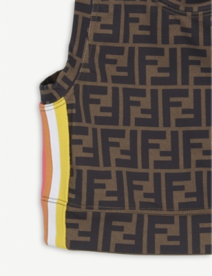 FENDI - Logo-print woven vest top 8-14 