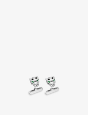 Cartier Trouserhère De  Palladium-plated Sterling Silver And Lacquer Cufflinks In Silver (silver)