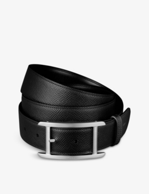 Cartier Womens Black Tank De Reversible Leather Belt