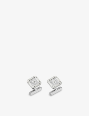 CARTIER: Santos de Cartier palladium-plated sterling silver cufflinks