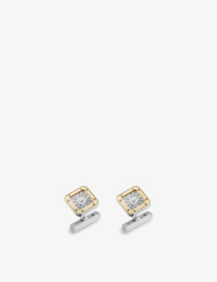 CARTIER: Santos de Cartier yellow-gold and sterling silver cufflinks