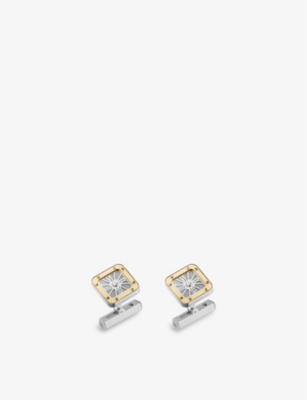 Cartier Santos De  Yellow-gold And Sterling Silver Cufflinks In Yellow Gold/ Silver
