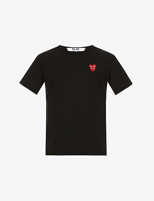 COMME DES GARCONS PLAY: Overlap-heart print cotton-jersey T-shirt