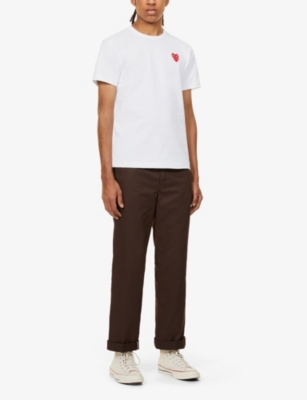 Overlap-heart print cotton-jersey T-shirt
