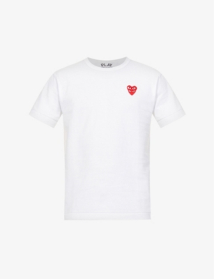 COMME DES GARCONS PLAY Overlap heart print cotton jersey T shirt Selfridges