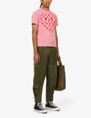 COMME DES GARCONS PLAY: Heart and polka-dot print cotton-jersey T-shirt