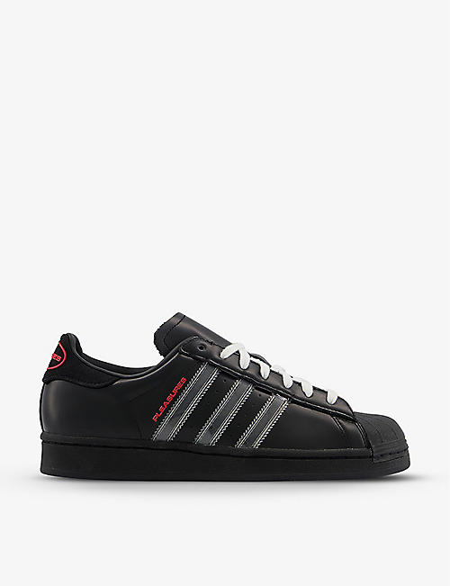 ADIDAS STATEMENT: Adidas x PLEASURES Superstar leather low-top trainers