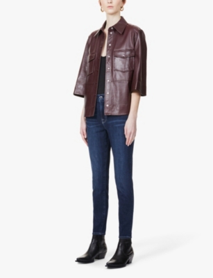 Good American Womens Blue260 Good Legs Skinny High-rise Stretch-denim Jeans In Blue260