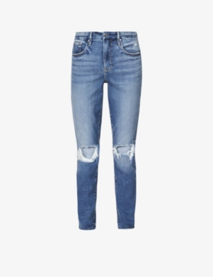 Shop Good American Women's Blue261 Good Legs Crop Skinny High-rise Stretch-denim Jeans