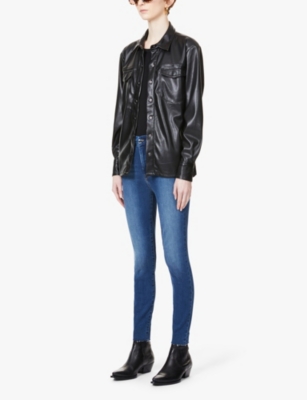 Good Waist Crop raw-hem skinny high-rise stretch-denim jeans