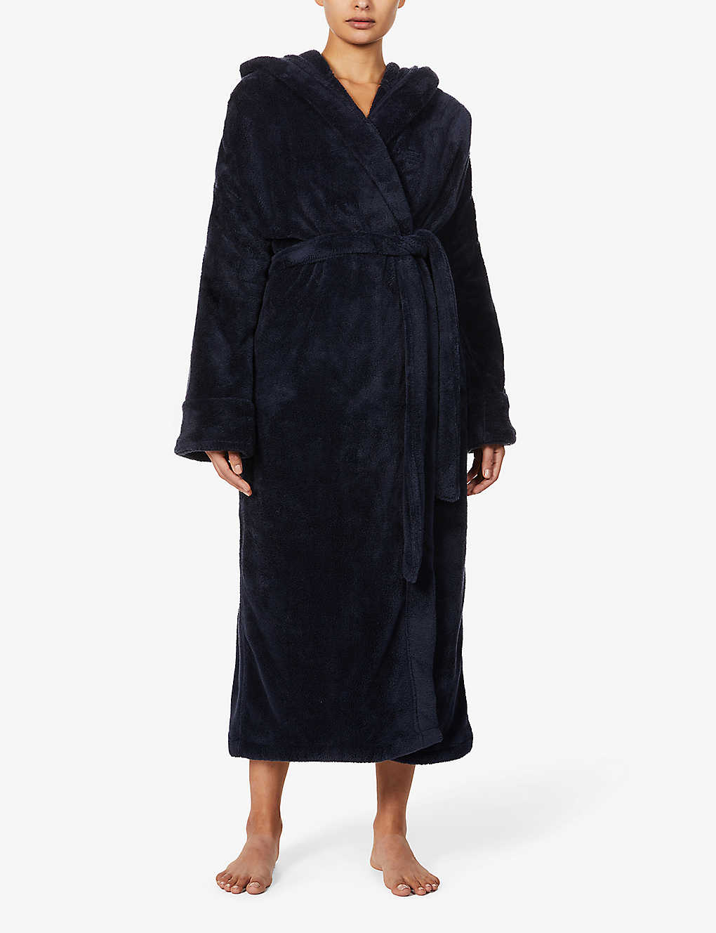 Soho Home Logo-embroidered Recycled-polyester House Robe In Navy