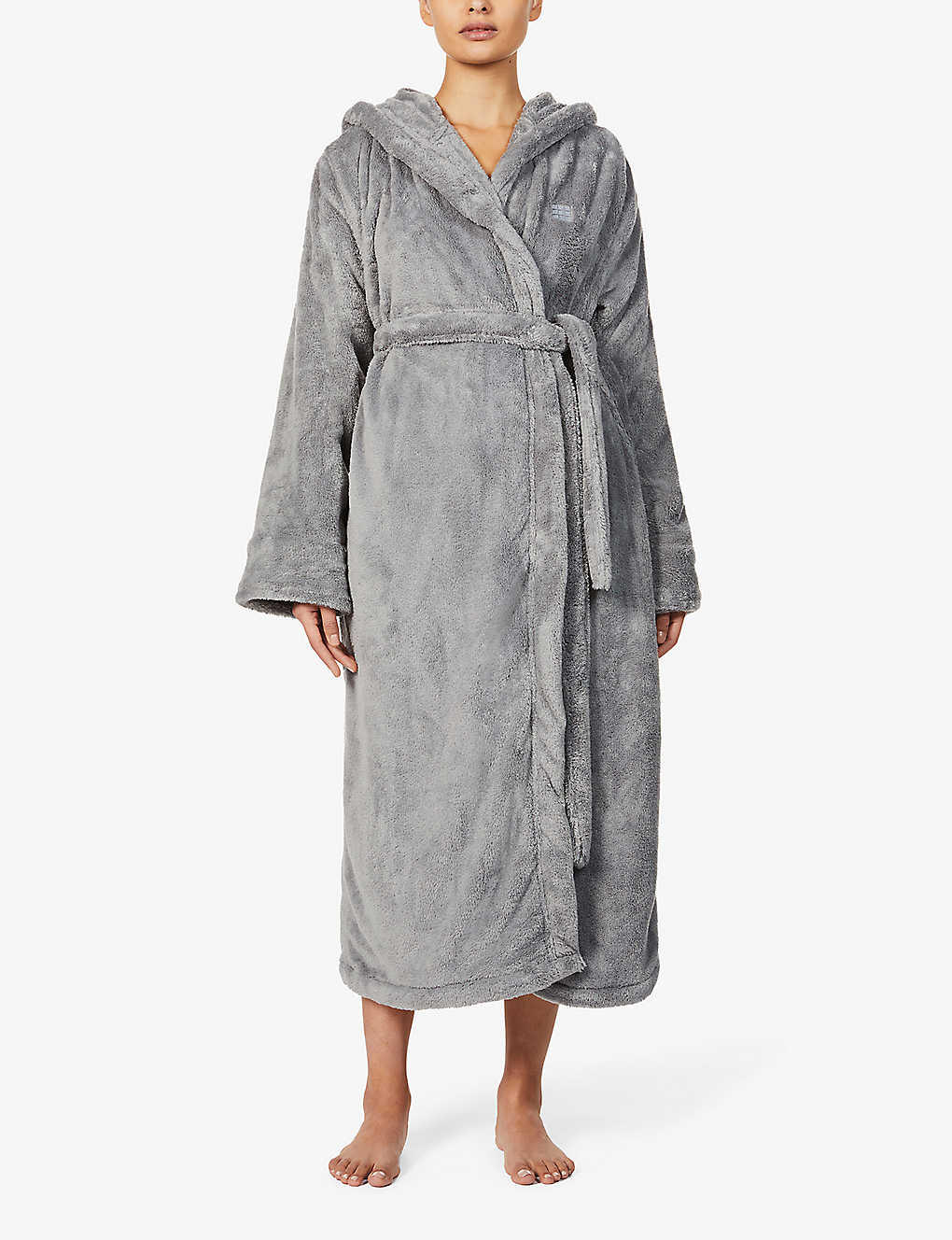 Soho Home Logo-embroidered Recycled-polyester House Dressing Gown In Grey