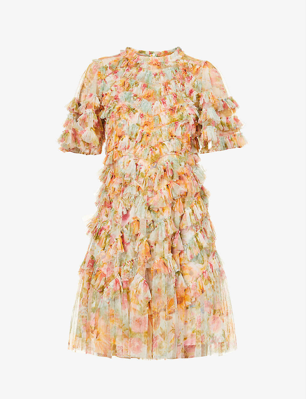 NEEDLE AND THREAD - Sunset Graden floral-print tulle mini dress ...