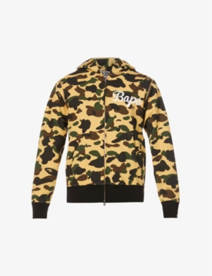 A Bathing Ape Tiger And Camouflage Print Cotton Jersey Hoody Selfridges Com