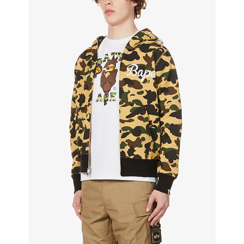 A Bathing Ape Tiger And Camouflage-print Cotton-jersey Hoody