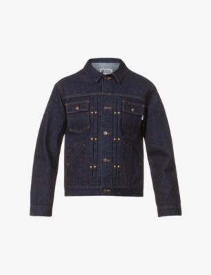 A BATHING APE - Champion logo-branded denim jacket | Selfridges.com