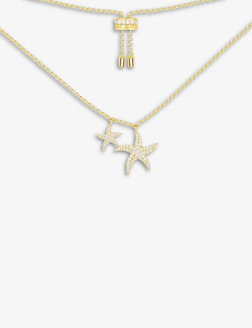 APM MONACO: Starfish gold-tone sterling silver necklace