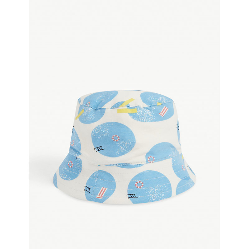 Bonnie Mob Babies' Banana-print Organic Stretch-cotton Bucket Hat 0-24 Months In Pool