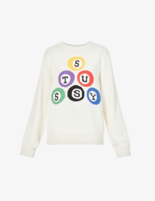 最安値　Stussy STUSSY BILLIARD BALLS STUSSY - Billiard graphic-print cotton-knit jumper | Selfridges.com