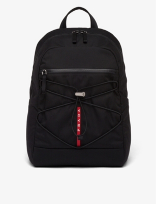 Prada Padded Recycled-shell Backpack In Black
